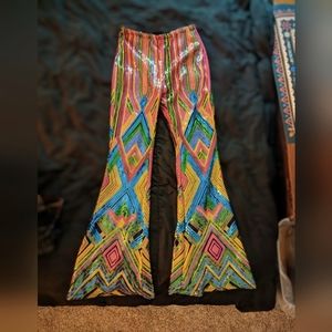 Women's Sequined Flare Pants (med)